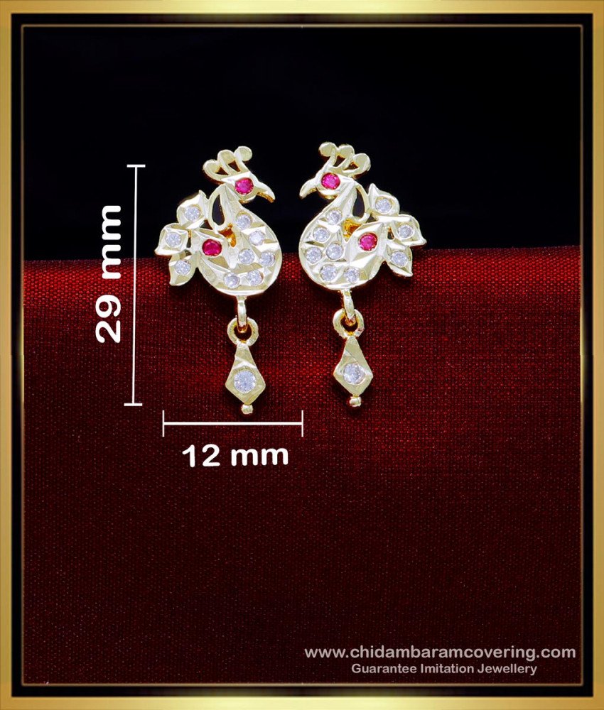 ERG1916 - Beautiful Peacock Stud Earrings Impon Jewellery Online