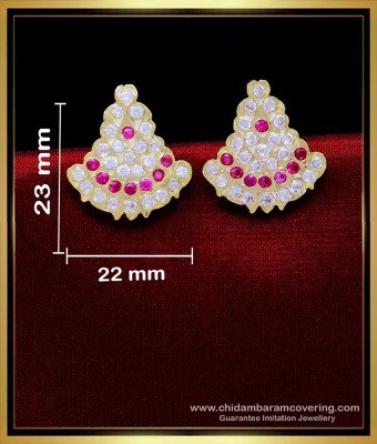 ERG1917 - Impon Full Stone Stud Earrings Gold Design for Women