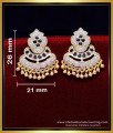 ERG1920 - New Model White and Green Stone Impon Stud Earrings