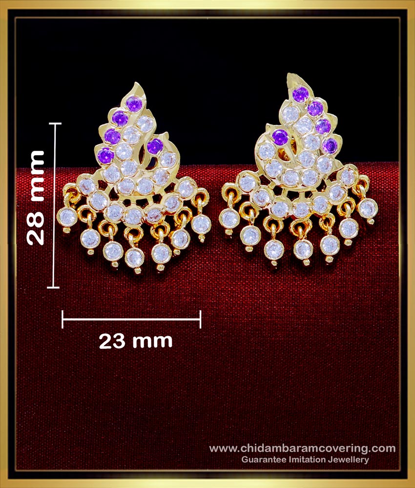 ERG1921 - Beautiful Peacock Design Impon Stud Earrings for Women