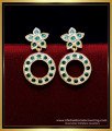 ERG1922 - Elegant Emerald Stone Round Shape Impon Earrings