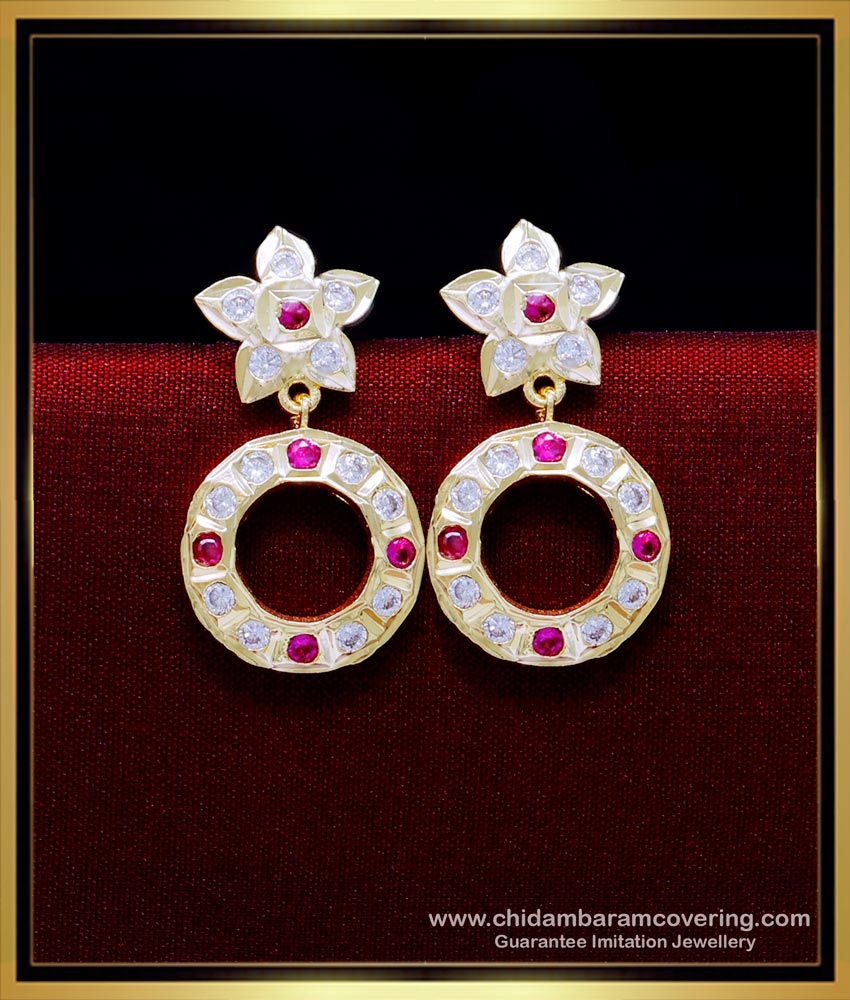 ERG1923 - Stylish Daily Wear Gold Earrings Design Impon Kammal