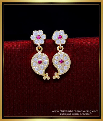 ERG1924 - Impon Mango Model Gold Earrings Designs for Daily Use
