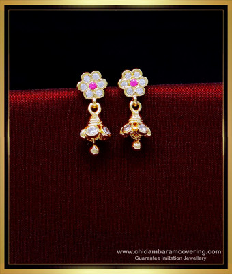 ERG1931 - Cute Kids Impon Stone Small Jhumka Earrings Gold Design