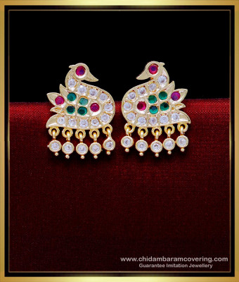 ERG1932 - Impon Multi Stone Swan Design Studs Earrings for Women