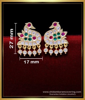 ERG1932 - Impon Multi Stone Swan Design Studs Earrings for Women