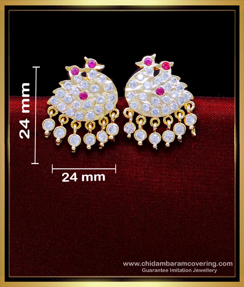 ERG1934 - Best Quality Impon White Swan Earrings Gold Design