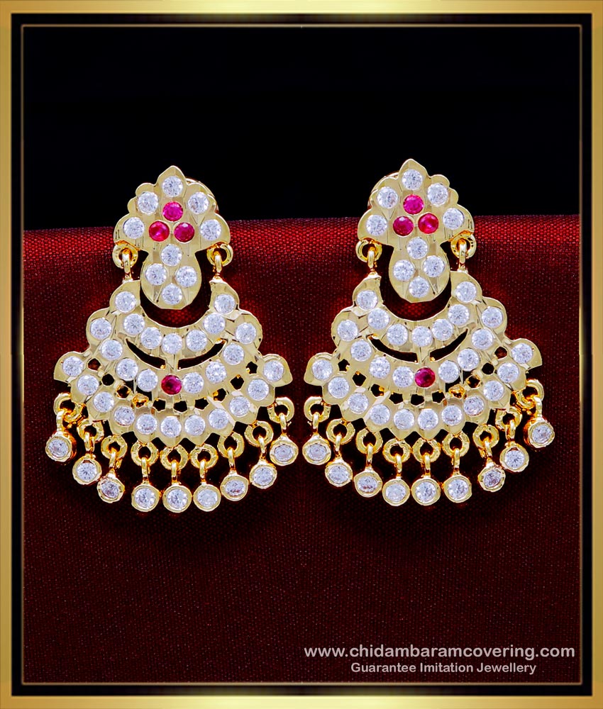 ERG1936 - Traditional Gold Stud Earrings Design Impon Jewellery