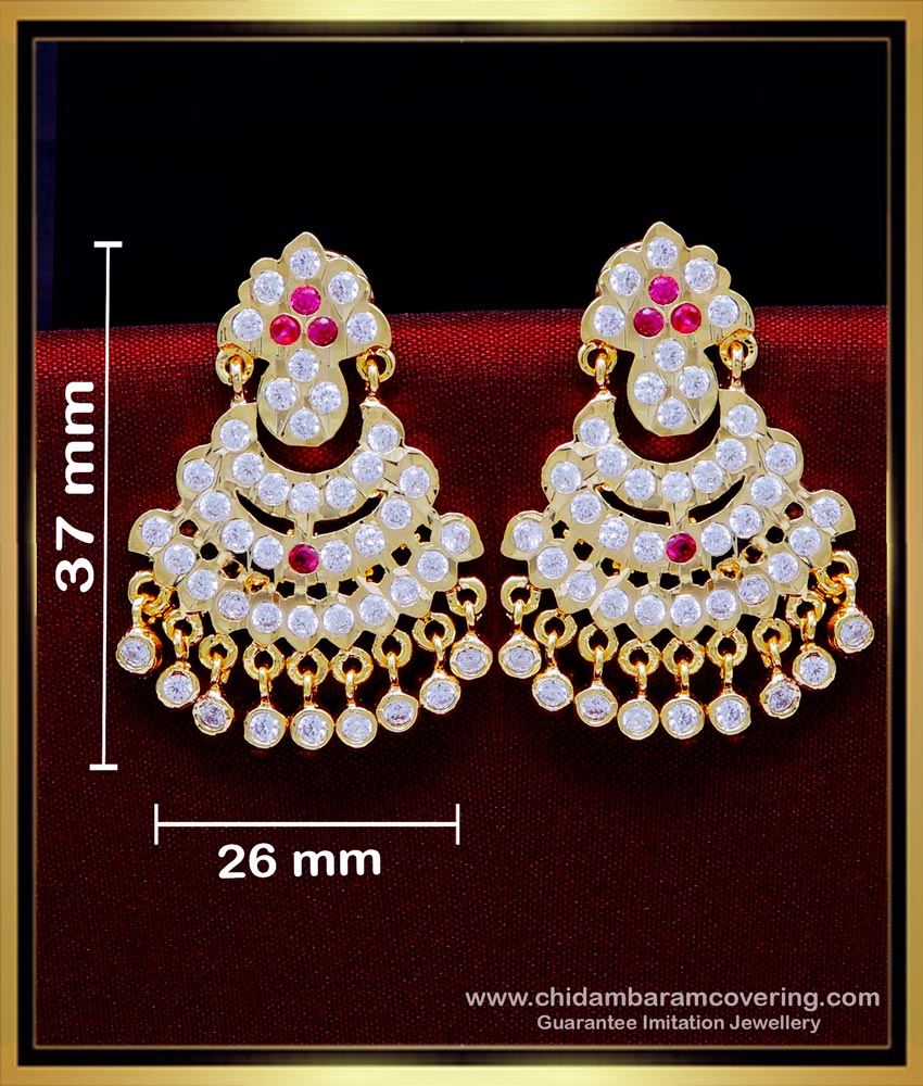 ERG1936 - Traditional Gold Stud Earrings Design Impon Jewellery