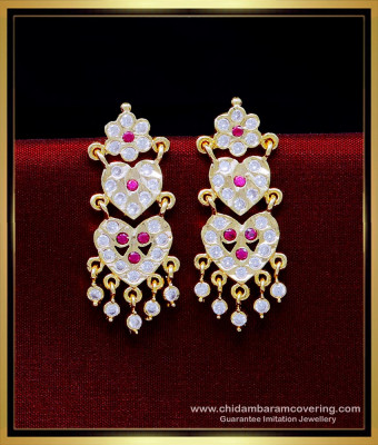 ERG1937 - Five Metal Gold Stone Kammal Design Impon Earrings