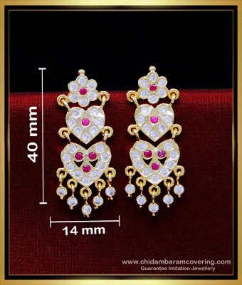 ERG1937 - Five Metal Gold Stone Kammal Design Impon Earrings