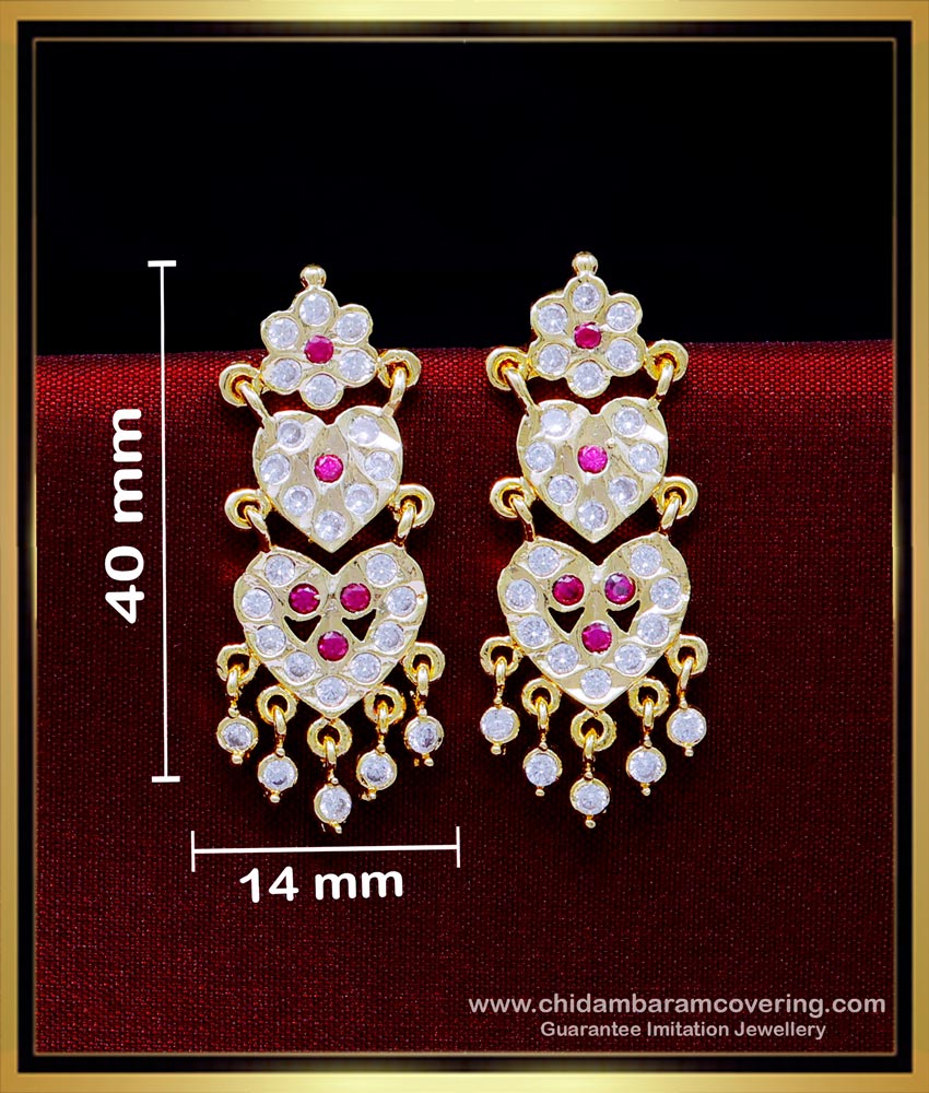 ERG1937 - Five Metal Gold Stone Kammal Design Impon Earrings