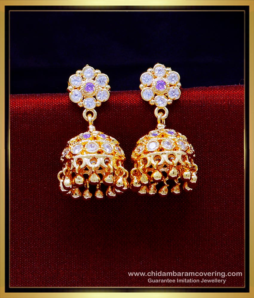 ERG1940 - New White and Violet Stone Daily Use Jimikki Kammal