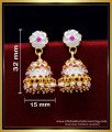 ERG1942 - Traditional Impon Jhumka Earrings Gold Design for Girls