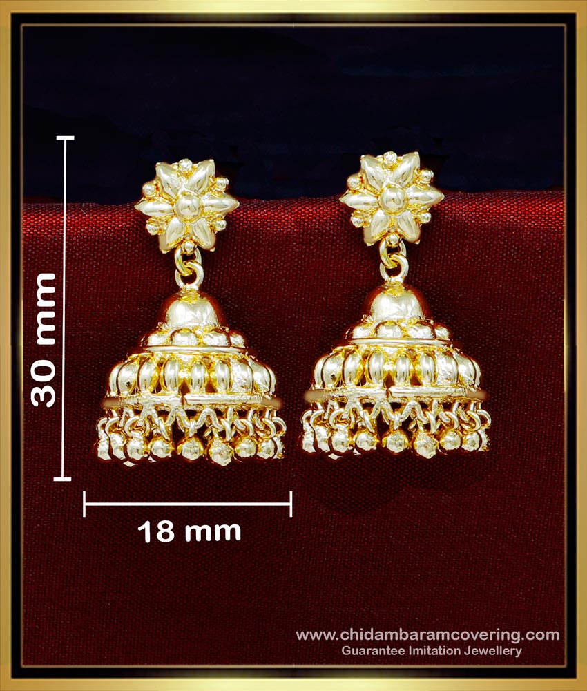 ERG1947 - Gold Plated Gold Design Kerala Jhumka Earrings for Women