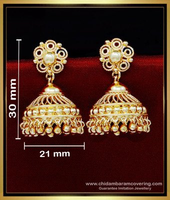ERG1948 - 1 Gram Gold Plated Big Wedding Jhumka Earrings Online