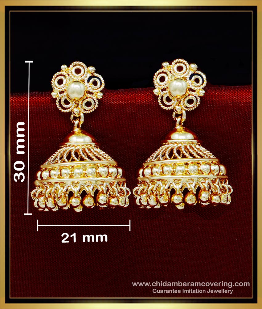 ERG1948 - 1 Gram Gold Plated Big Wedding Jhumka Earrings Online