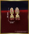 ERG1950 - Unique Gold Model Ruby Jhumkas Design for Daily Use