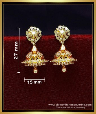ERG1952 - Small South Indian Jhumka Earrings Daily Use Collections