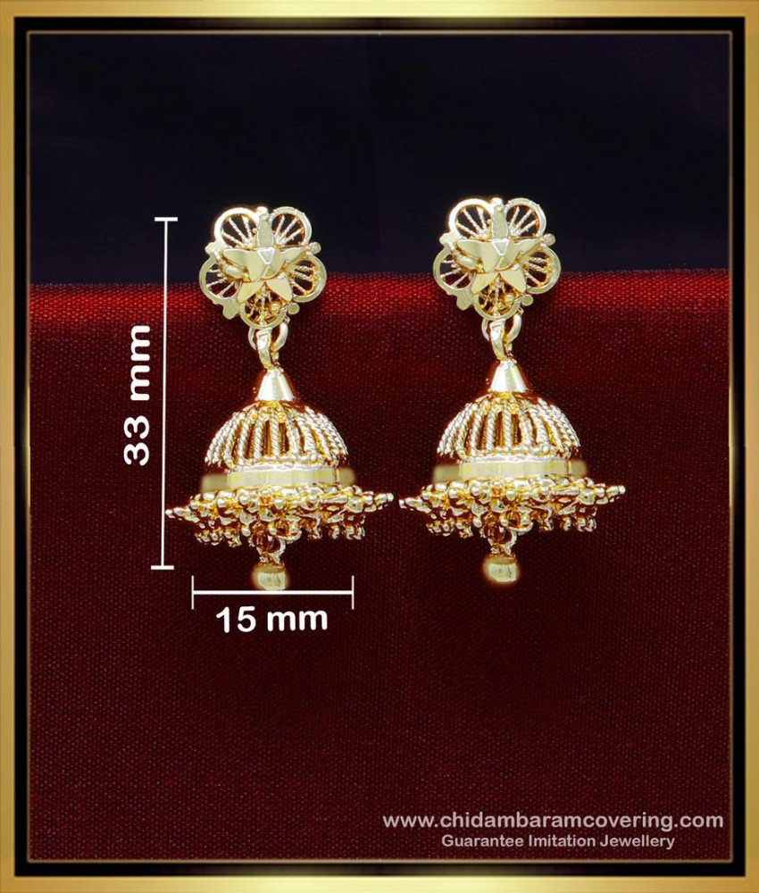 ERG1954 - Gold Plated Jewellery Daily Use Jhumka Design for Girl