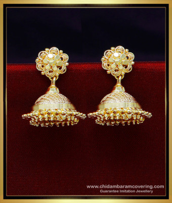 ERG1955 - Bridal Wear Jhumka Earrings Gold Designs for Women
