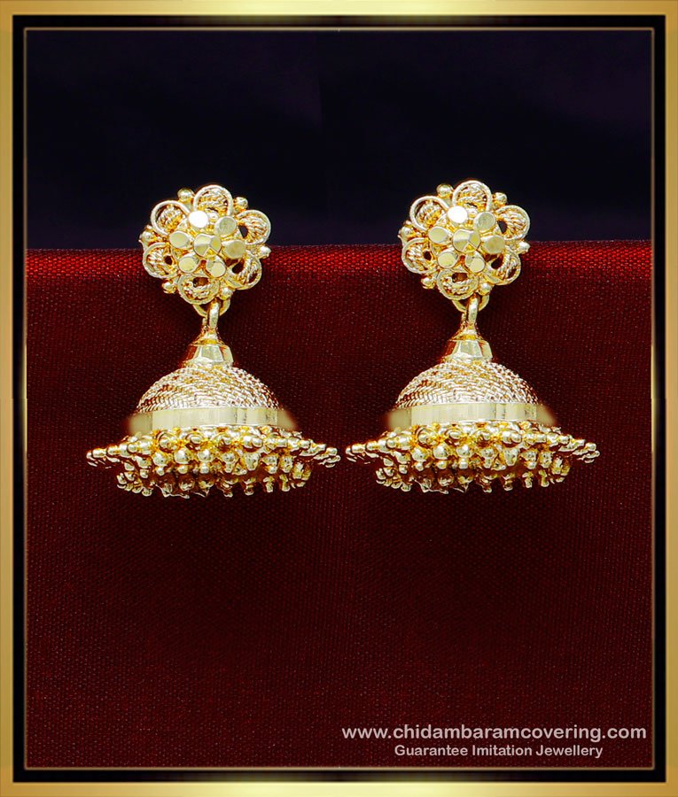 ERG1955 - Bridal Wear Jhumka Earrings Gold Designs for Women