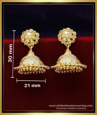 ERG1955 - Bridal Wear Jhumka Earrings Gold Designs for Women