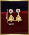 ERG1957 - Latest Daily Wear White Stone Jhumkas Gold Designs