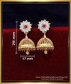 ERG1959 - Cute White Stone Gold Jhumka Design Latest for Women