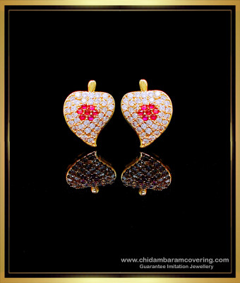 ERG1960 - Elegant Stone Stud Earrings Heart Shaped for Daily Use