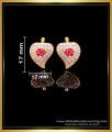 ERG1960 - Elegant Stone Stud Earrings Heart Shaped for Daily Use