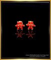 ERG1964 - Flower Model Red Coral Ear Stud Design Gold Look Online