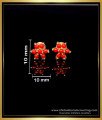 ERG1964 - Flower Model Red Coral Ear Stud Design Gold Look Online