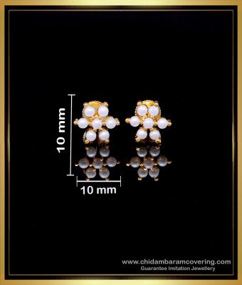 ERG1966 - Unique Small Flower Design Pearl Earrings for Daily Wear