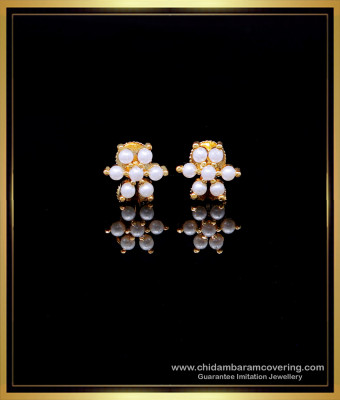ERG1966 - Unique Small Flower Design Pearl Earrings for Daily Wear
