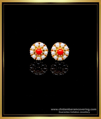 ERG1968 - Cute Pearl Earrings Studs Gold Plated Jewelry Online