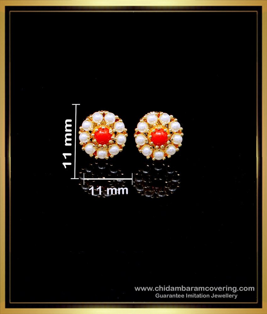 ERG1968 - Cute Pearl Earrings Studs Gold Plated Jewelry Online