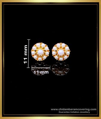 ERG1969 - New Model Flower Design Round Pearl Earrings Artificial