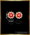 ERG1970 - Pearl and Coral Stud Earrings Circle Design for Women