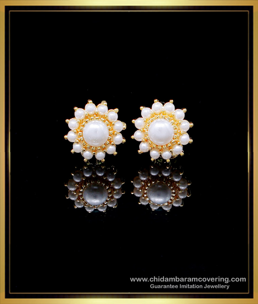 ERG1971 - Latest Gold Earrings Design Muthu Stud Kammal for Ladies