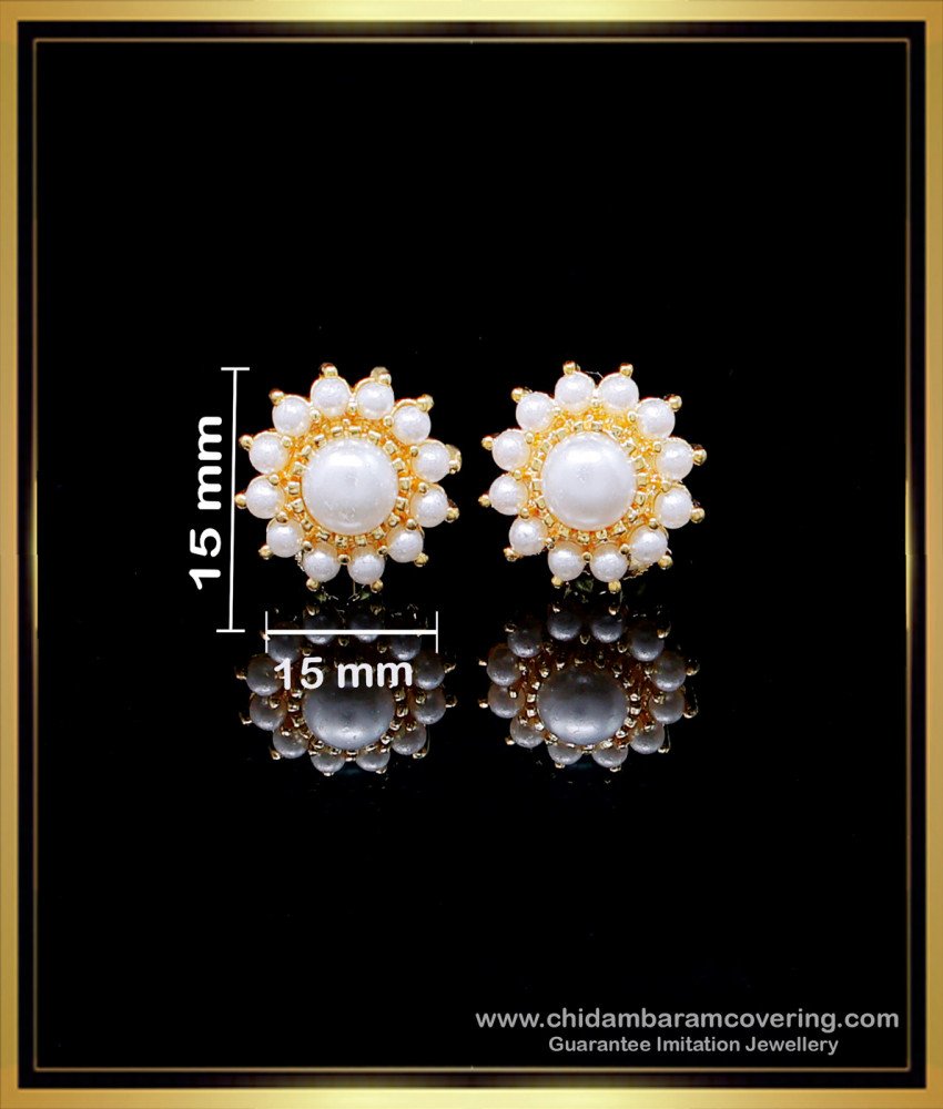 ERG1971 - Latest Gold Earrings Design Muthu Stud Kammal for Ladies