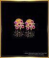 ERG1975 - New Impon Daily Wear Ruby Stone Earrings Gold Design