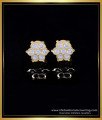 ERG1976 - Elegant Flower Model 7 White Stone Ear Stud Design Gold