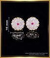 ERG2000 - Gold Design White Stone Impon Stud Earrings for Women