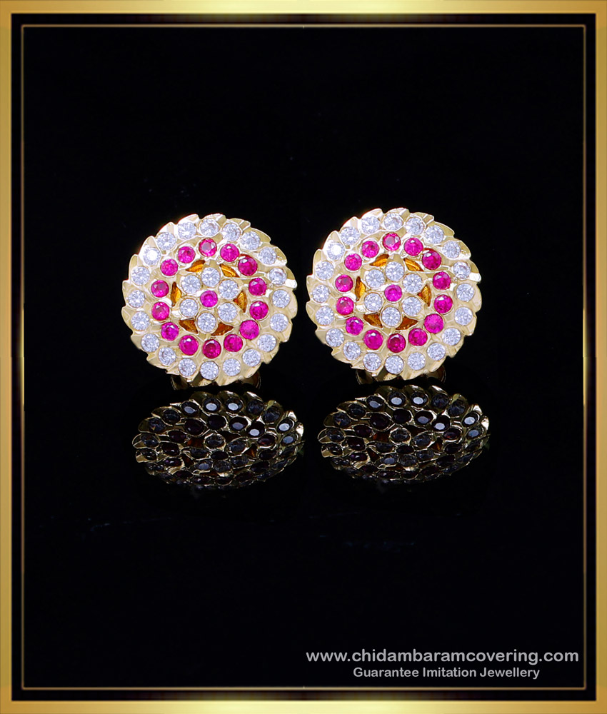ERG2001 - Impon Stone New Design Gold Earrings for Daily Use