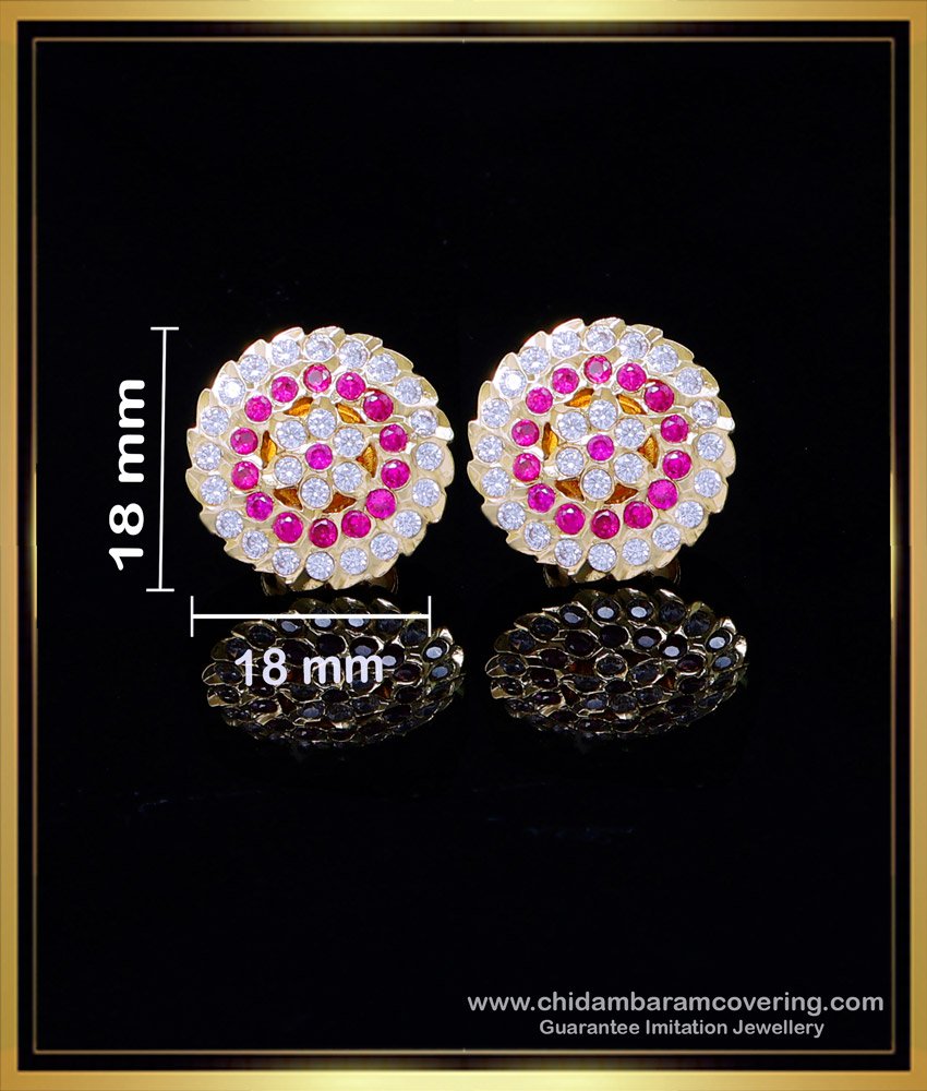 ERG2001 - Impon Stone New Design Gold Earrings for Daily Use