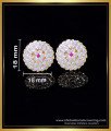 ERG2002 - Impon First Quality White Stone Gold Plated Earrings
