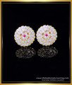 ERG2002 - Impon First Quality White Stone Gold Plated Earrings