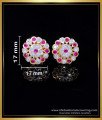 ERG2004 - Gold Plated Impon Stone Earrings Design of Gold Tops