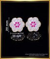 ERG2008 - Impon White Stone Stud Earrings Gold Designs for Women
